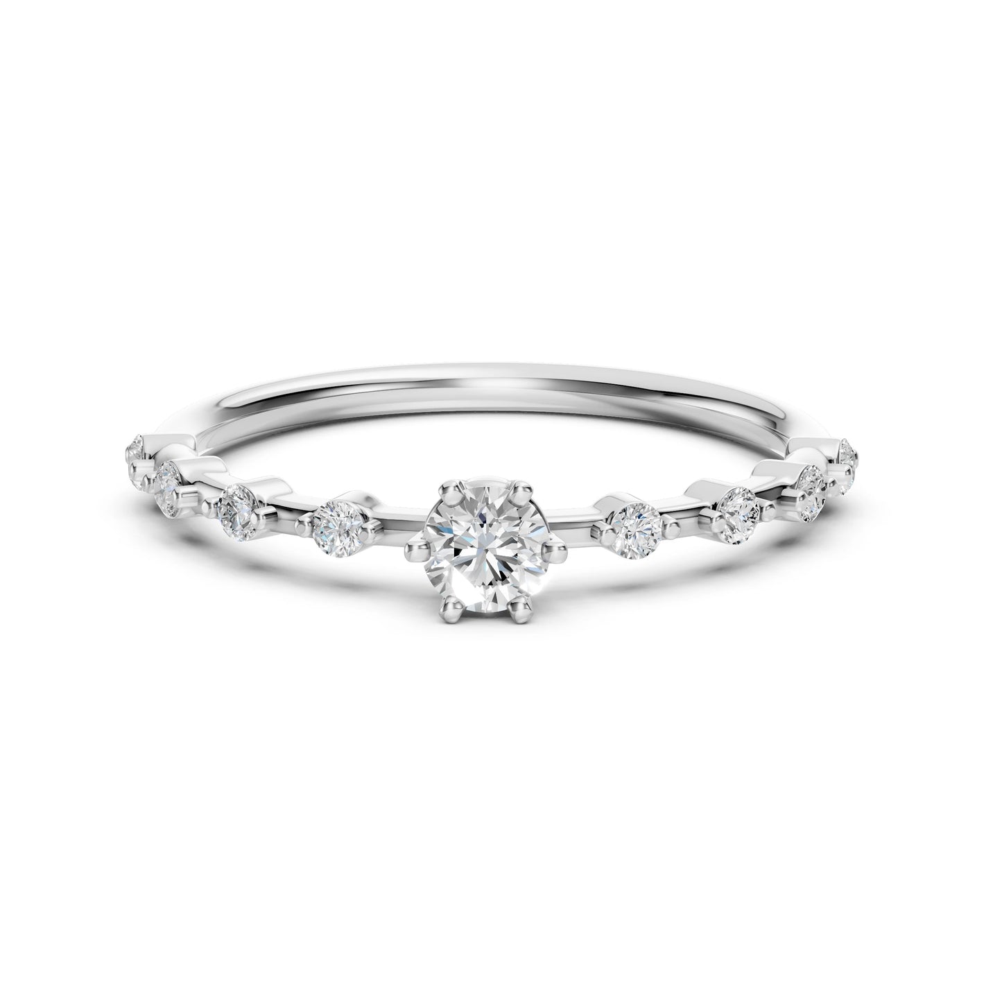 Solitär-Eternity-Ring (Rund), 0.2 ct — 101-10144(3.7)
