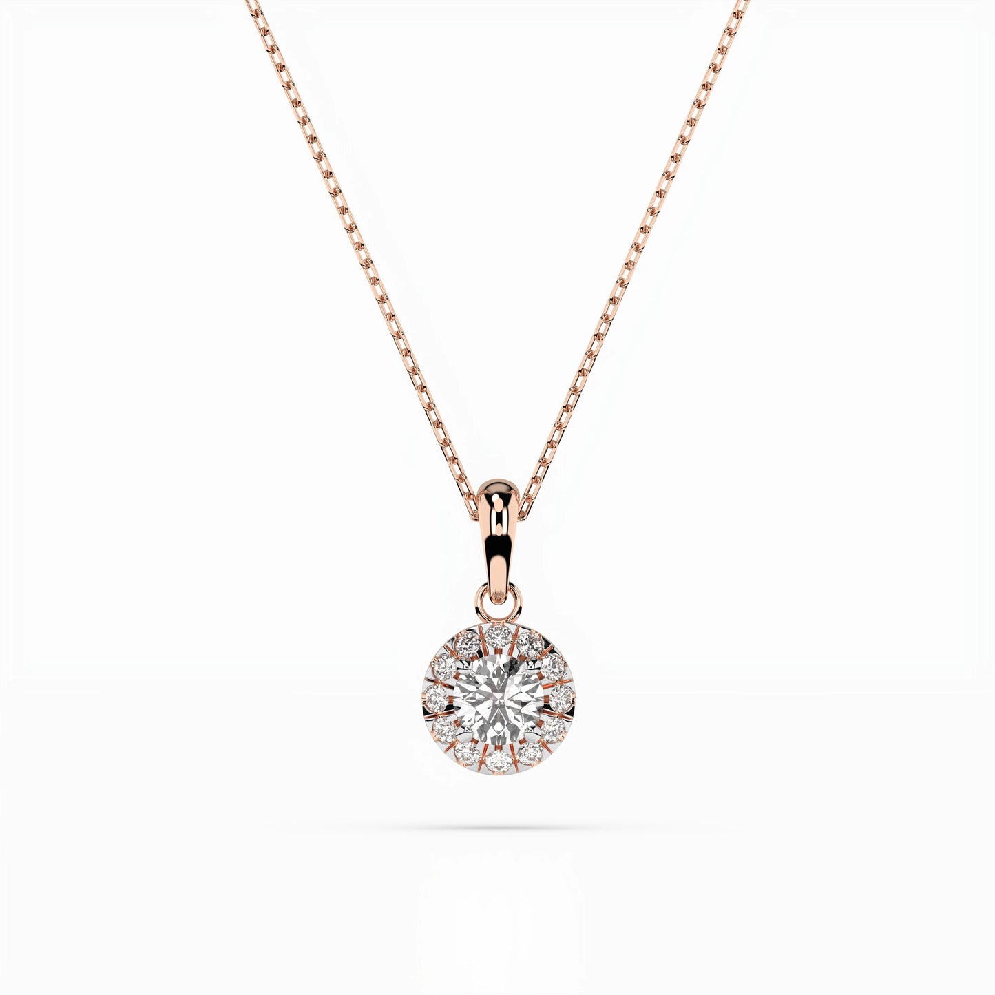 Solitär-Eternity-Halskette (Rund), 0.2 ct — 104-10053(3.7)