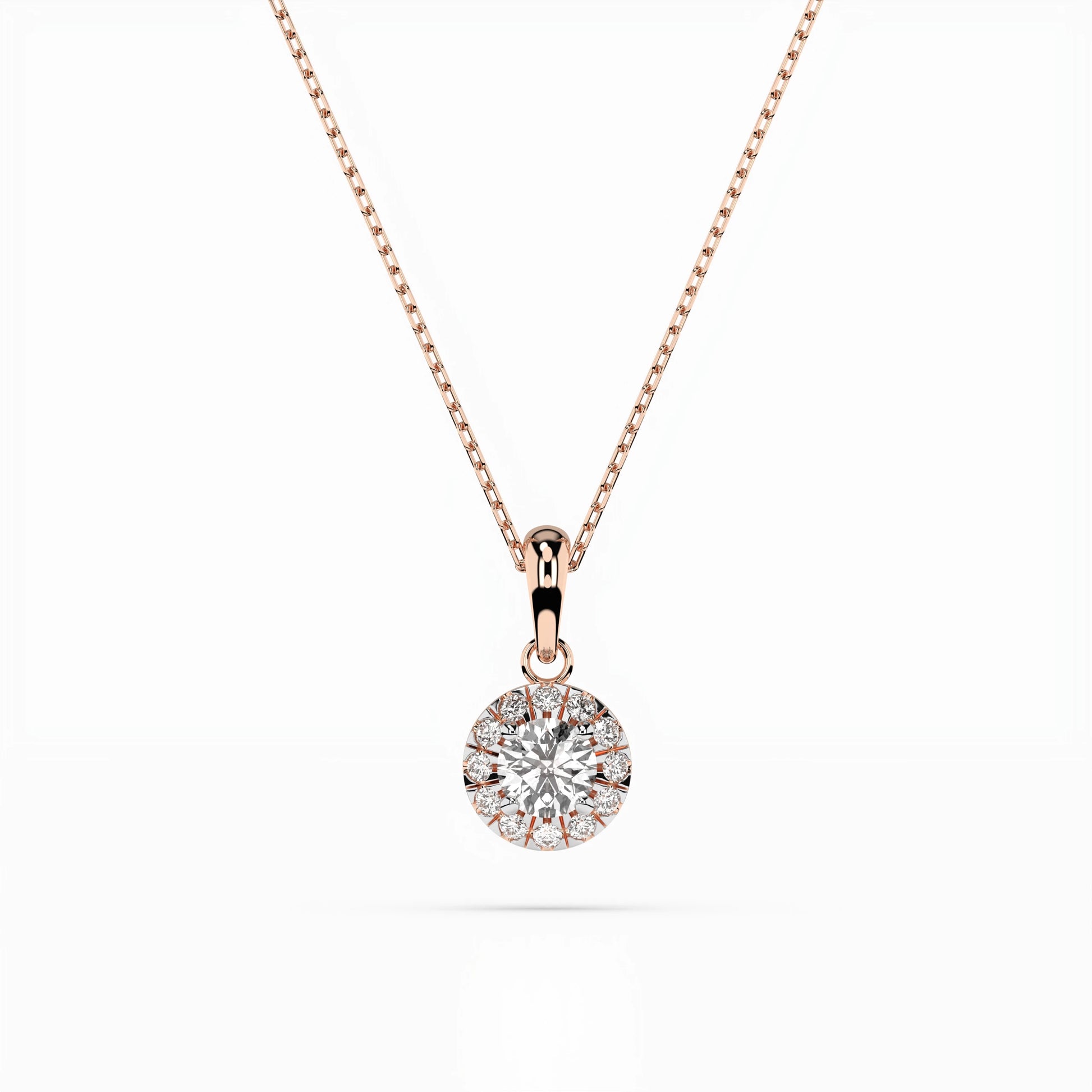 Solitär-Eternity-Halskette (Rund), 0.2 ct — 104-10053(3.7)