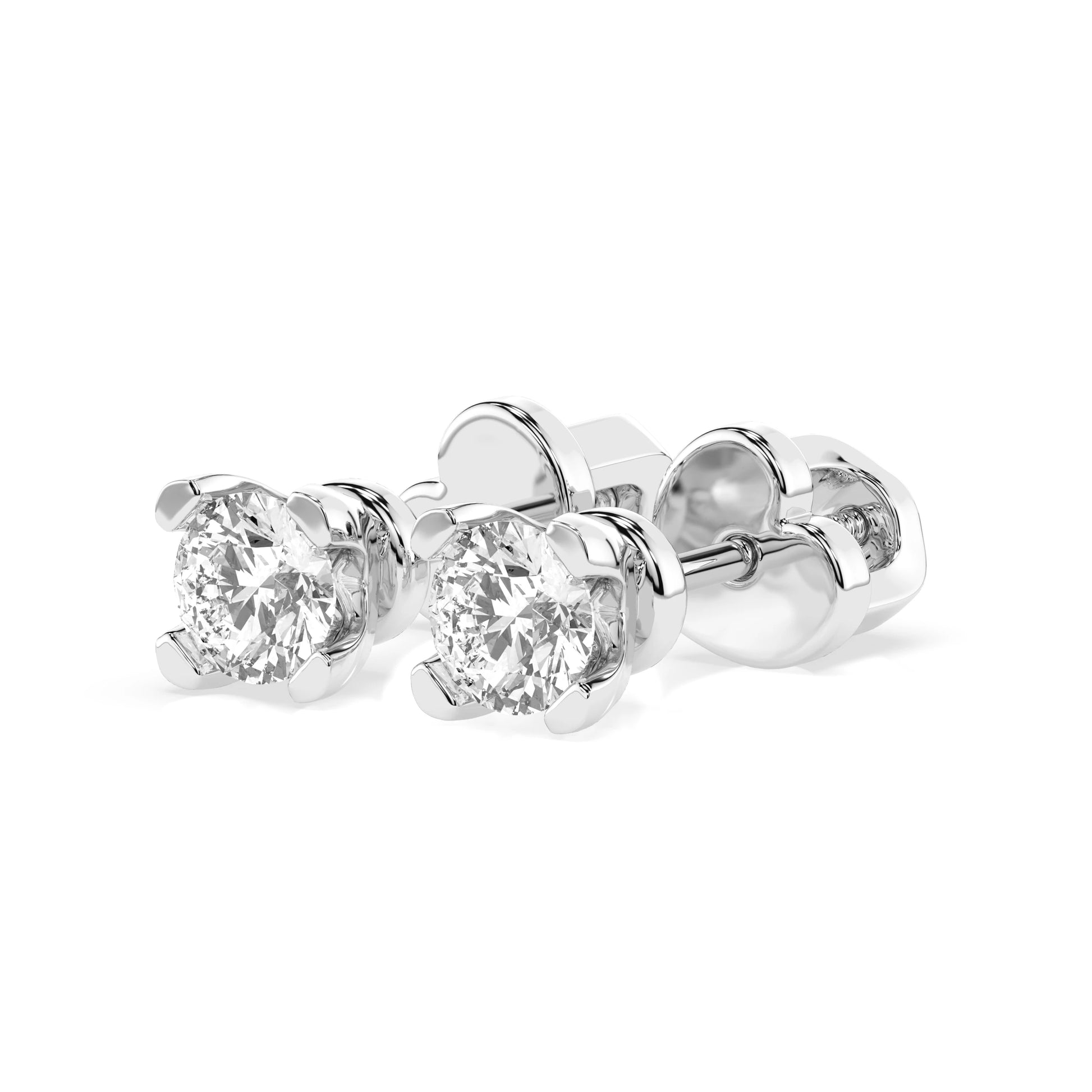 Solitär-Schmetterling-Ohrringe (Rund), 0.6 ct — 102-10089/2(4.2)