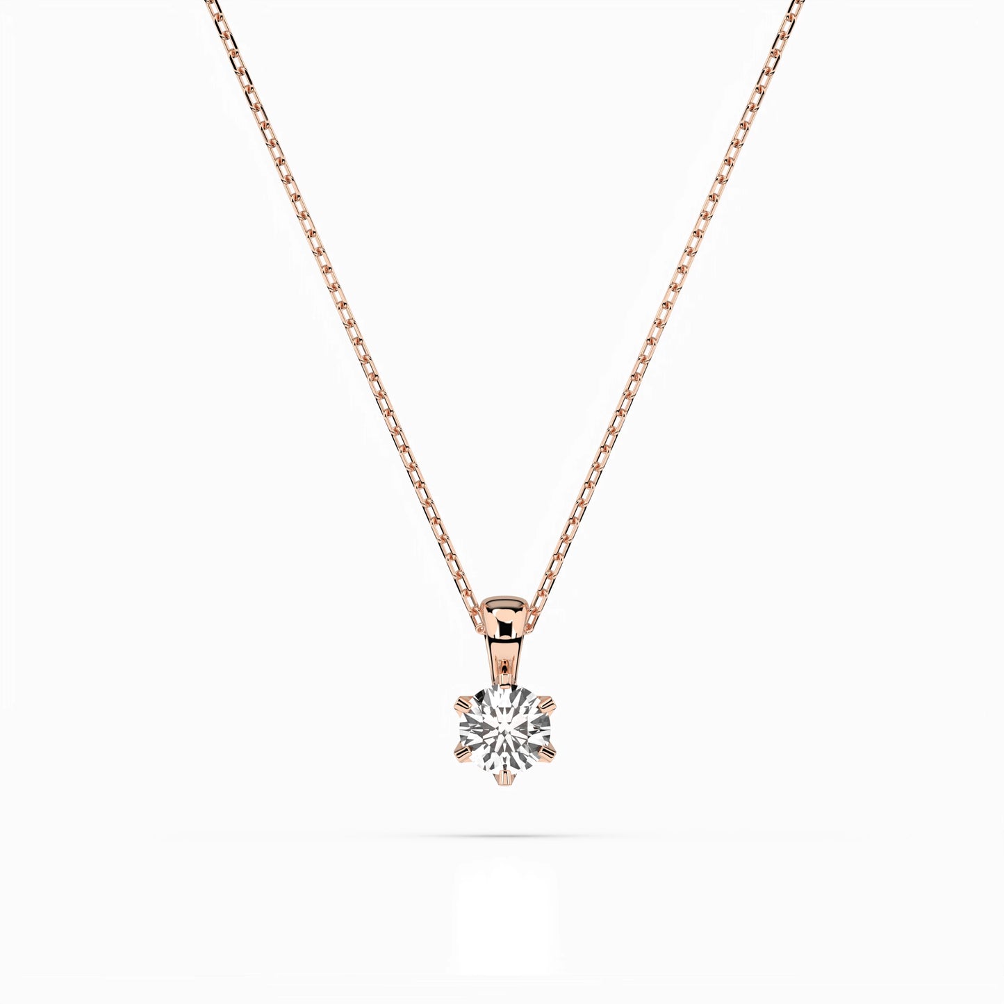 Solitär-Halskette (Rund), 0.15 ct — 104-10004(3.4)