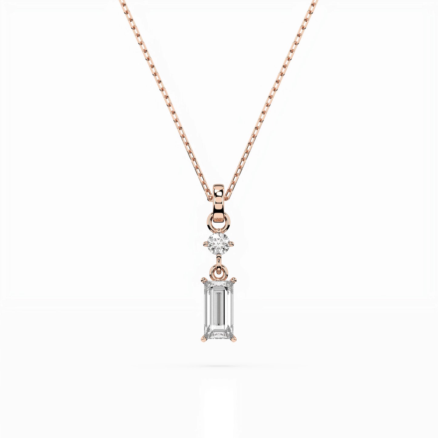 Solitär-Halskette (Baguette), 0.04 ct — 104-10071/2(0.30)BAQ