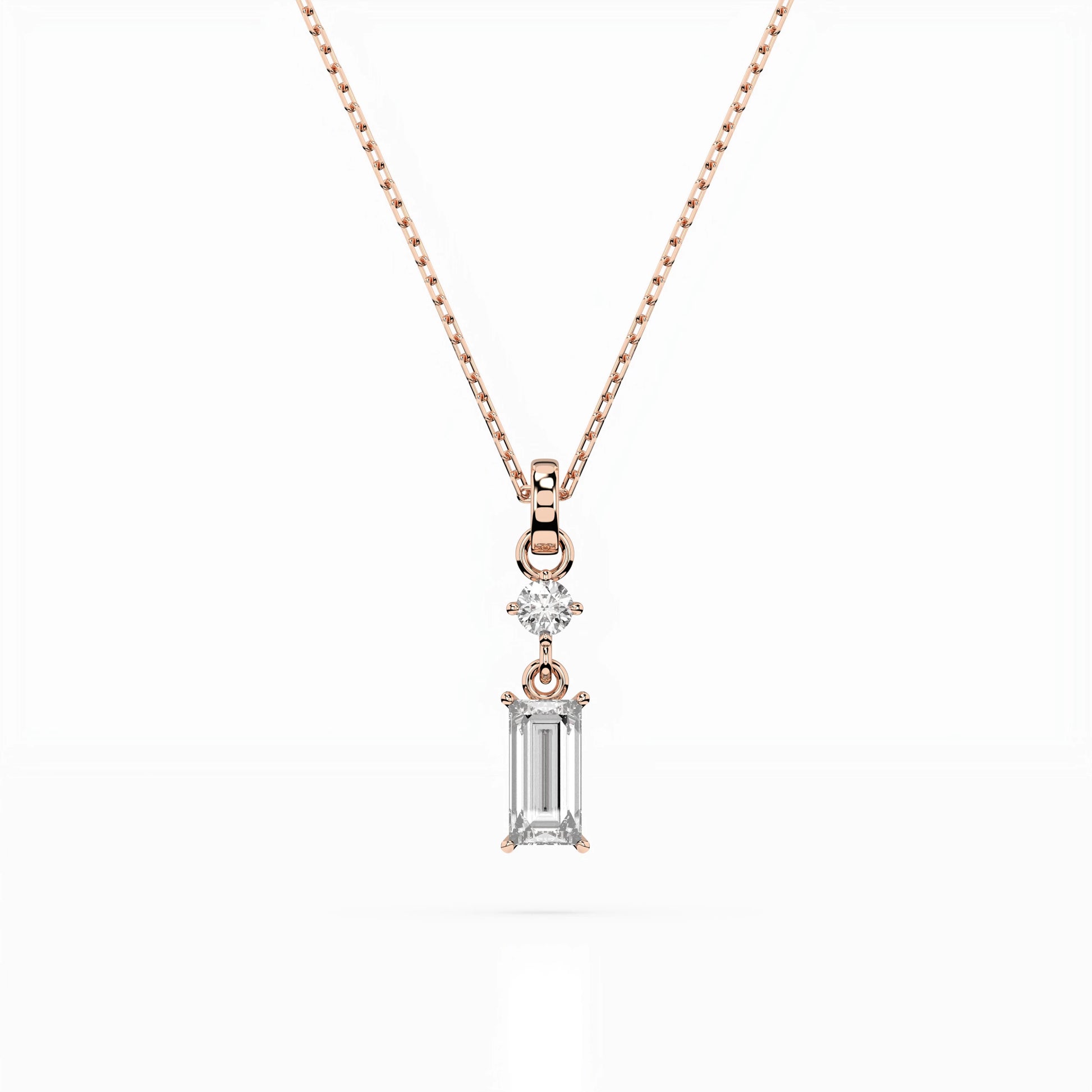 Solitär-Halskette (Baguette), 0.04 ct — 104-10071/2(0.30)BAQ