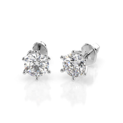Solitär-Schmetterling-Ohrringe (Rund), 0.8 ct — 102-10151(4.7)