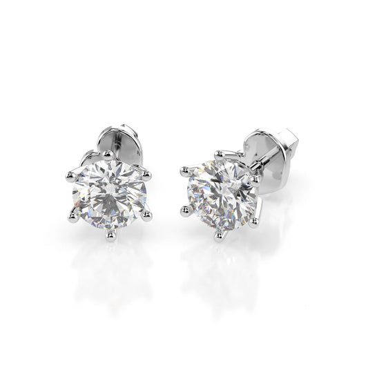 Solitär-Schmetterling-Ohrringe (Rund), 0.8 ct — 102-10151(4.7)