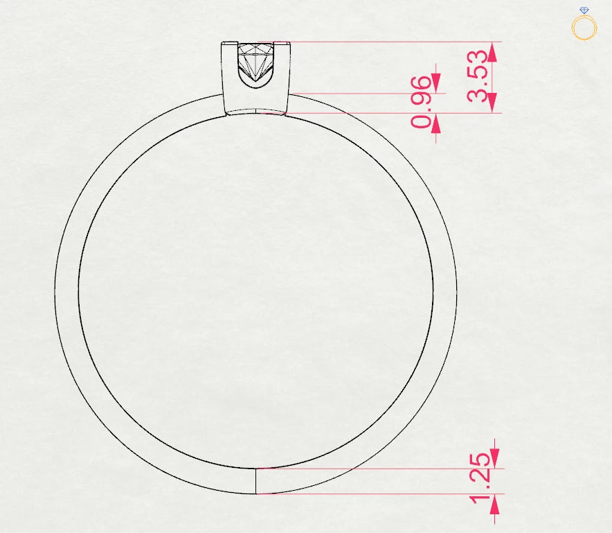 Solitär-Ring (Rund), 0.1 ct — 101-10036(3.0)