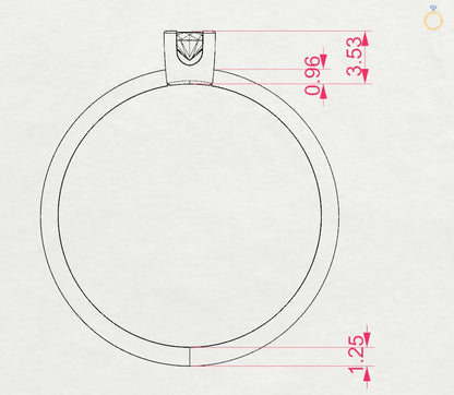 Solitär-Ring (Rund), 0.1 ct — 101-10036(3.0)