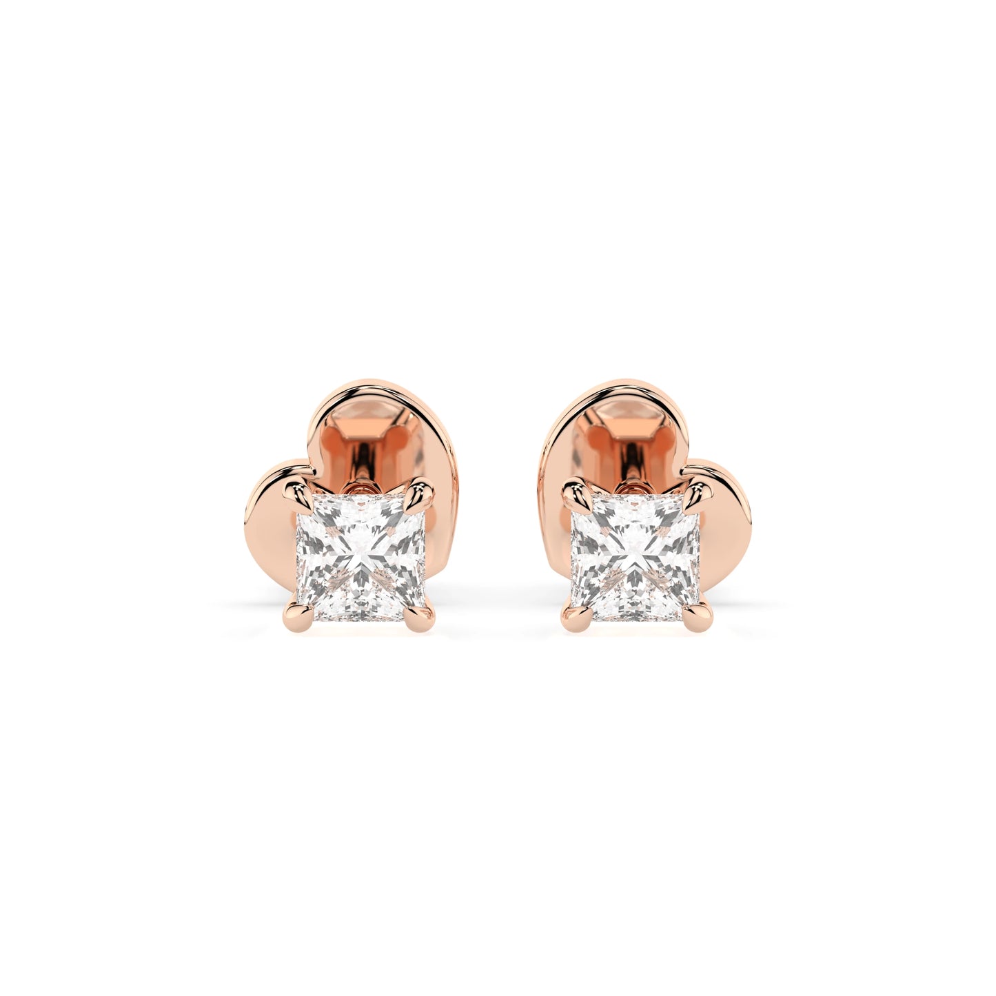 Solitär-Schmetterling-Ohrringe (Prinzess), 0.2 ct — 102-10113(2.5)PR