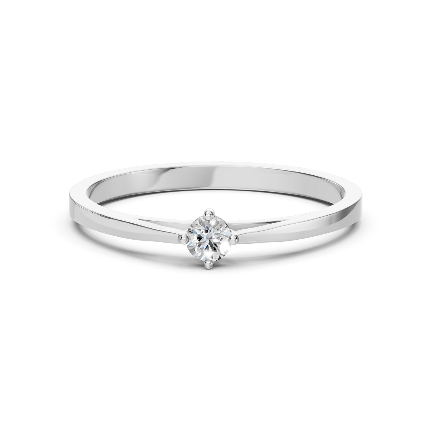 Solitär-Ring (Rund), 0.1 ct — 101-10125(3.0)