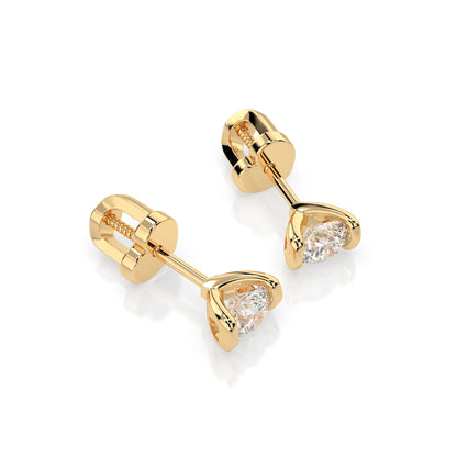 Solitär-Schmetterling-Ohrringe (Rund), 0.6 ct — 102-10016(4.2)