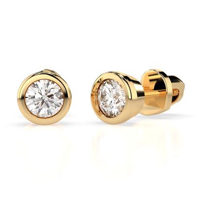 Solitär-Schmetterling-Ohrringe (Rund), 0.6 ct — 102-10010(4.2)