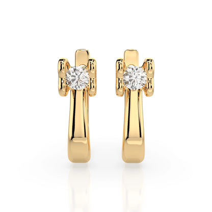 Solitär-Ohrringe mit englischem Verschluss (Rund), 0.2 ct — 102-10013(3.0)