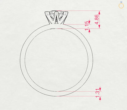 Solitär-Ring (Rund), 0.4 ct — 101-10040(4.7)