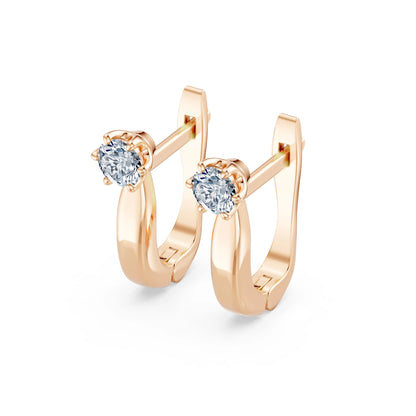 Solitär-Ohrringe mit englischem Verschluss, 0.5 ct — 102-10040(4.0)
