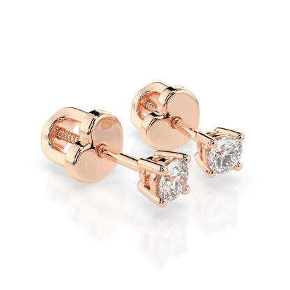Solitär-Schmetterling-Ohrringe (Rund), 0.3 ct — 102-10012/1(3.4)