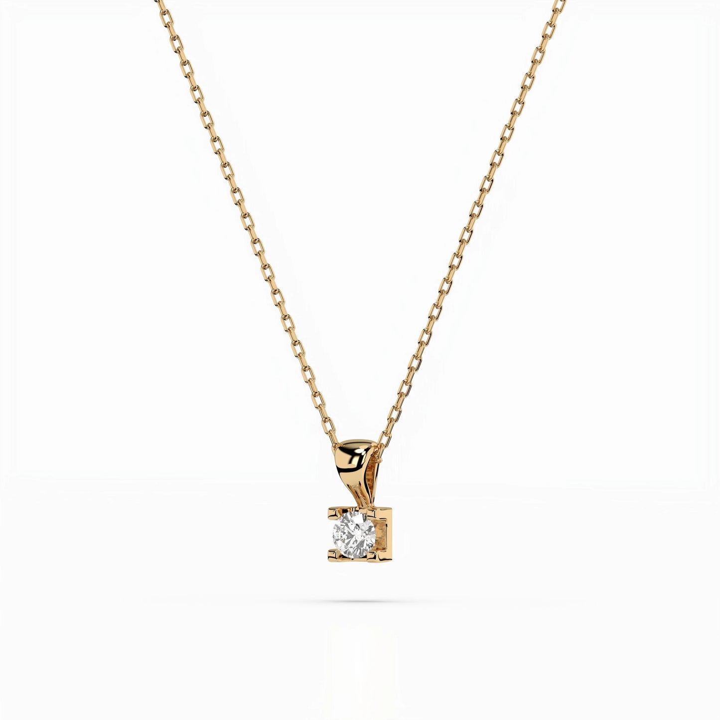 Solitär-Halskette (Rund), 0.15 ct — 104-10013(3.4)