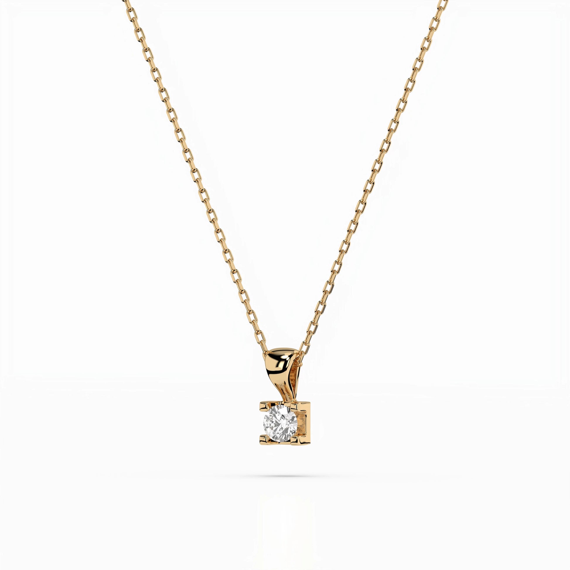 Solitär-Halskette (Rund), 0.15 ct — 104-10013(3.4)
