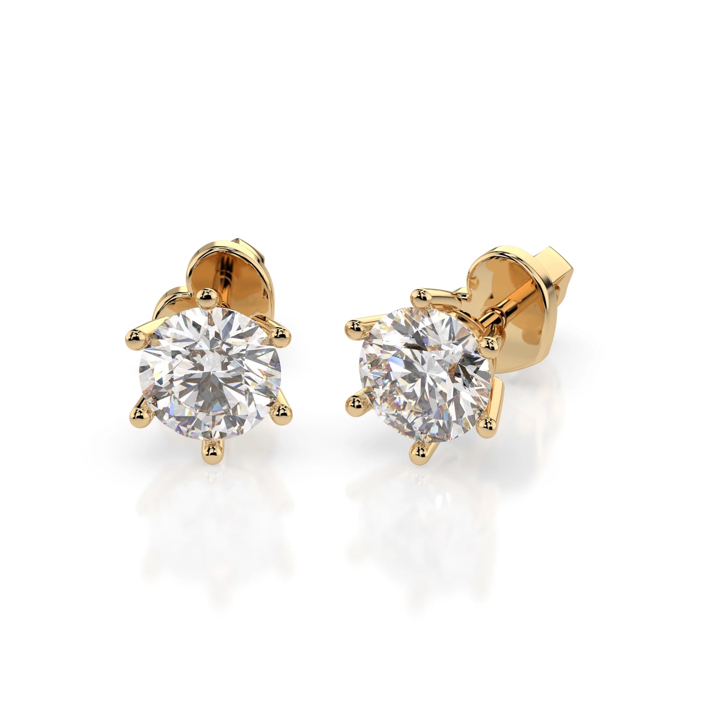 Solitär-Schmetterling-Ohrringe (Rund), 0.8 ct — 102-10151(4.7)