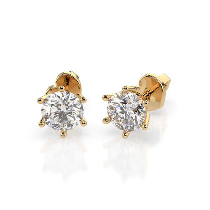 Solitär-Schmetterling-Ohrringe (Rund), 0.8 ct — 102-10151(4.7)