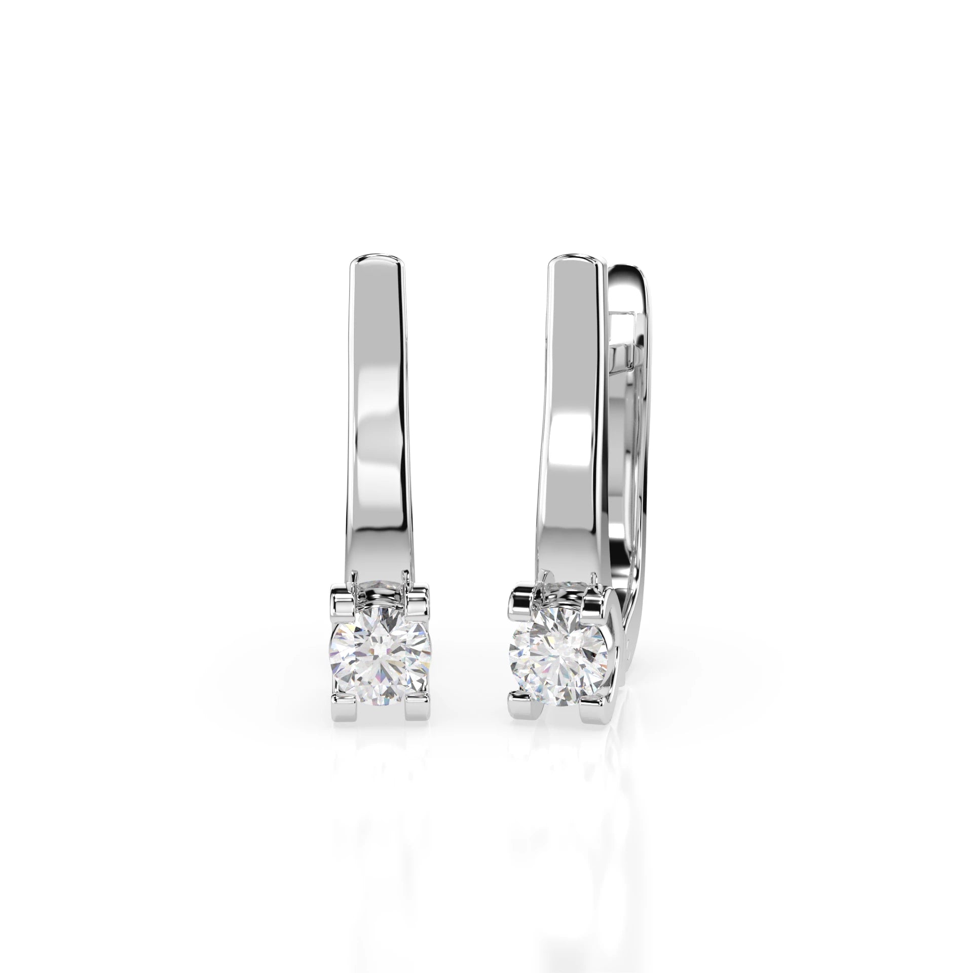 Solitär-Ohrringe mit englischem Verschluss (Rund), 0.3 ct — 102-10022(3.4)