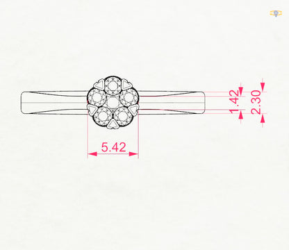 Illusion-Ring (Rund), 0.03 ct — 101-10015/1(2.0)