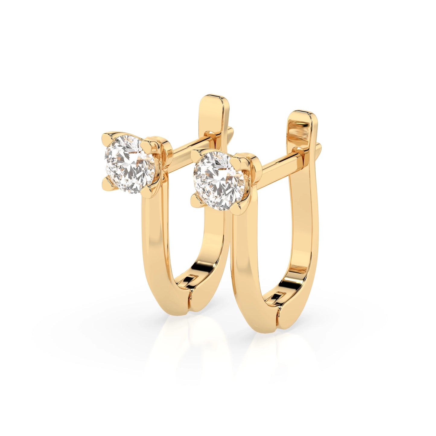 Solitär-Ohrringe mit englischem Verschluss (Rund), 0.6 ct — 102-10089(4.2)