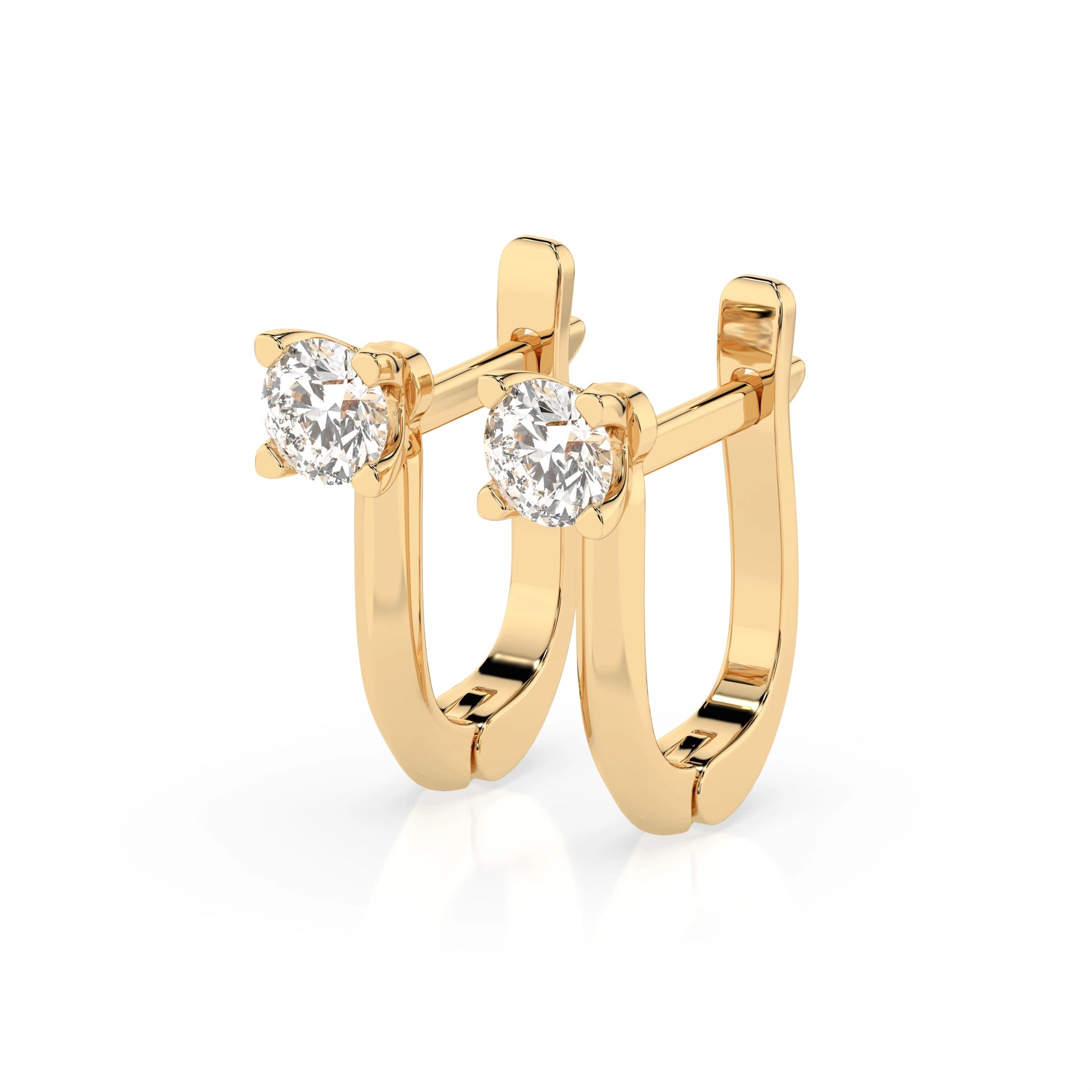 Solitär-Ohrringe mit englischem Verschluss (Rund), 0.6 ct — 102-10089(4.2)