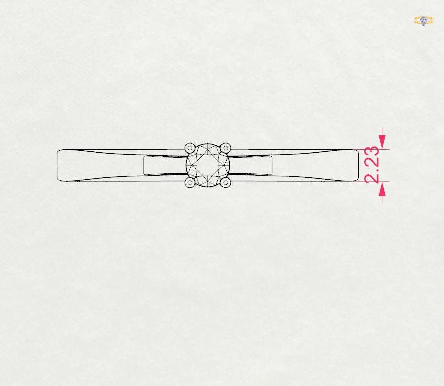 Solitär-Ring (Rund), 0.1 ct — 101-10012/1(3.0)