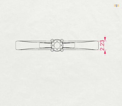 Solitär-Ring (Rund), 0.1 ct — 101-10012/1(3.0)