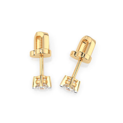 Solitär-Schmetterling-Ohrringe (Rund), 0.2 ct — 102-10025(3.0)