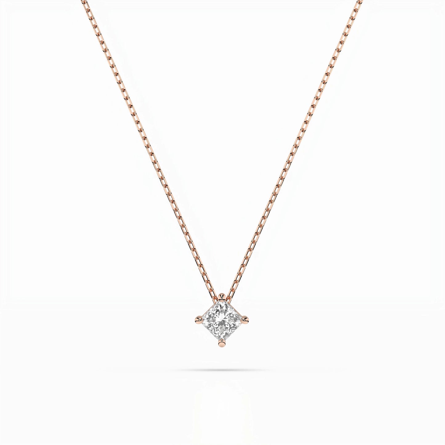 Solitär-Halskette (Prinzess), 0.1 ct — 104-10055(2.5)PR