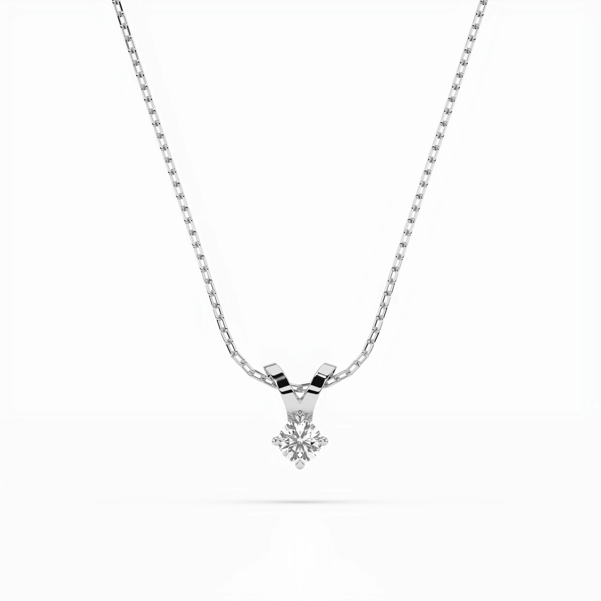 Solitär-Halskette (Rund), 0.1 ct — 104-10037(3.0)