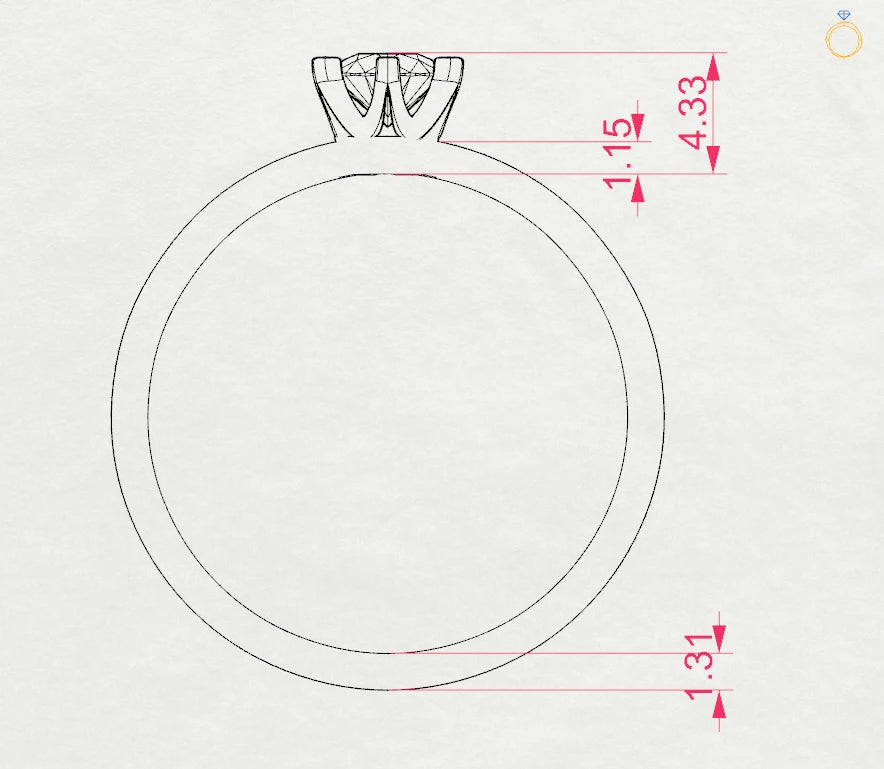Solitär-Ring (Rund), 0.25 ct — 101-10040(4.0)