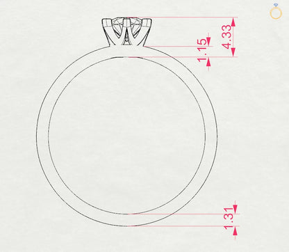 Solitär-Ring (Rund), 0.25 ct — 101-10040(4.0)