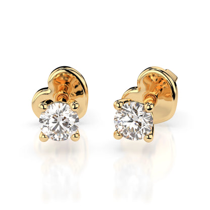 Solitär-Schmetterling-Ohrringe (Rund), 0.3 ct — 102-10012/1(3.4)