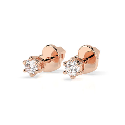 Solitär-Schmetterling-Ohrringe (Rund), 0.12 ct — 102-10027(2.5)