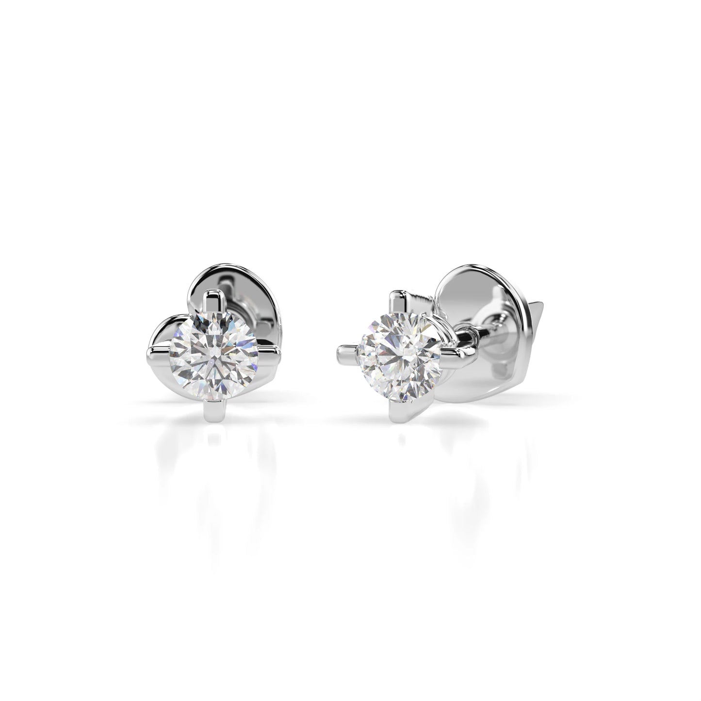Solitär-Schmetterling-Ohrringe (Rund), 0.12 ct — 102-10025(2.5)