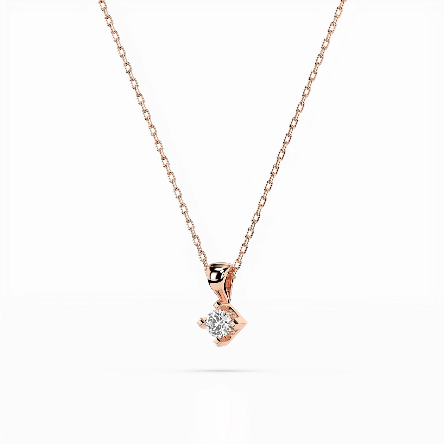 Solitär-Halskette (Rund), 0.08 ct — 104-10014(2.7)