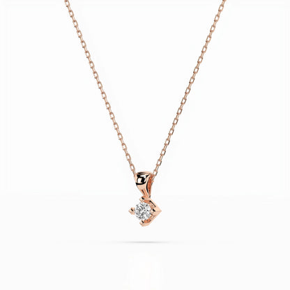 Solitär-Halskette (Rund), 0.08 ct — 104-10014(2.7)