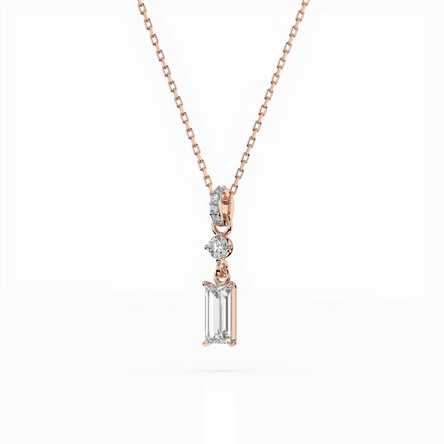 Solitär-Halskette (Baguette), 0.04 ct — 104-10071/3(0.30)BAQ
