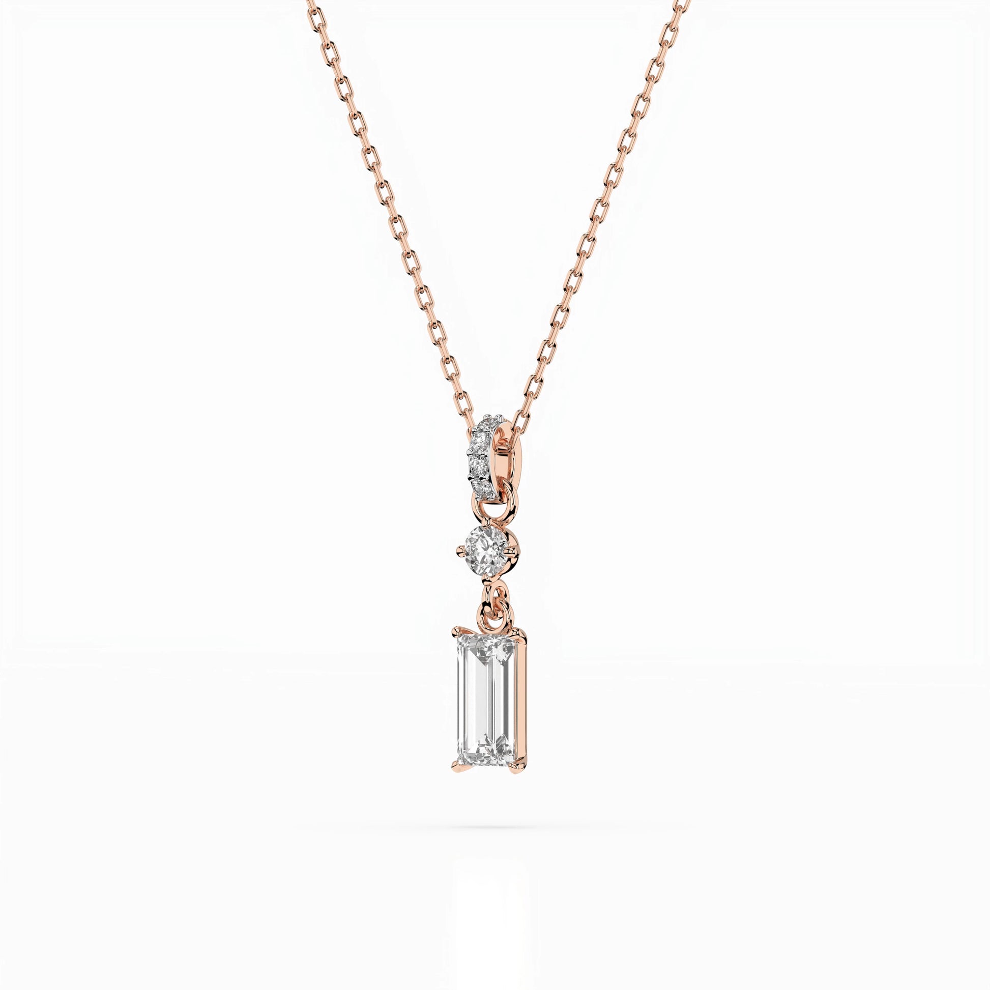 Solitär-Halskette (Baguette), 0.04 ct — 104-10071/3(0.30)BAQ