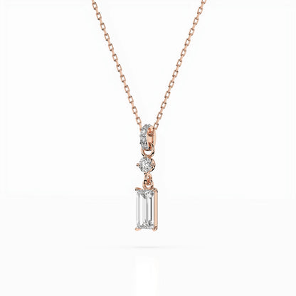 Solitär-Halskette (Baguette), 0.04 ct — 104-10071/3(0.30)BAQ