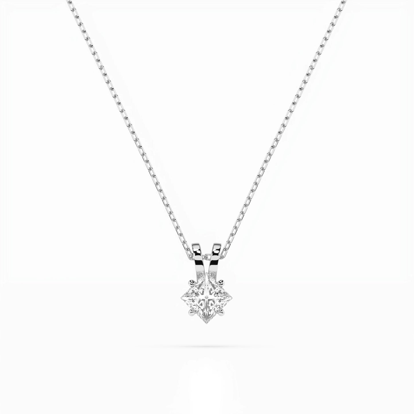 Solitär-Halskette (Prinzess), 0.3 ct — 104-10070(0.30)PR