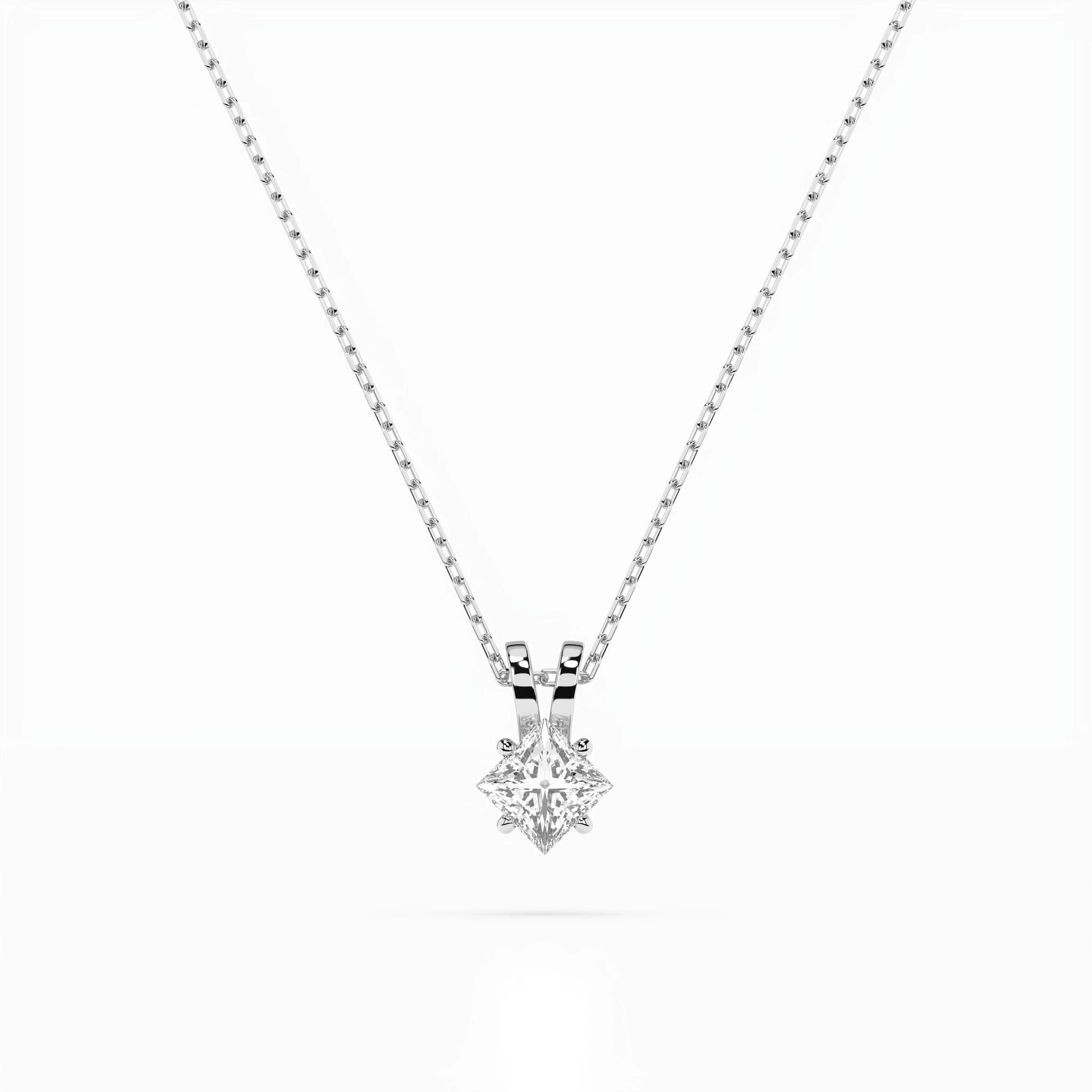 Solitär-Halskette (Prinzess), 0.3 ct — 104-10070(0.30)PR