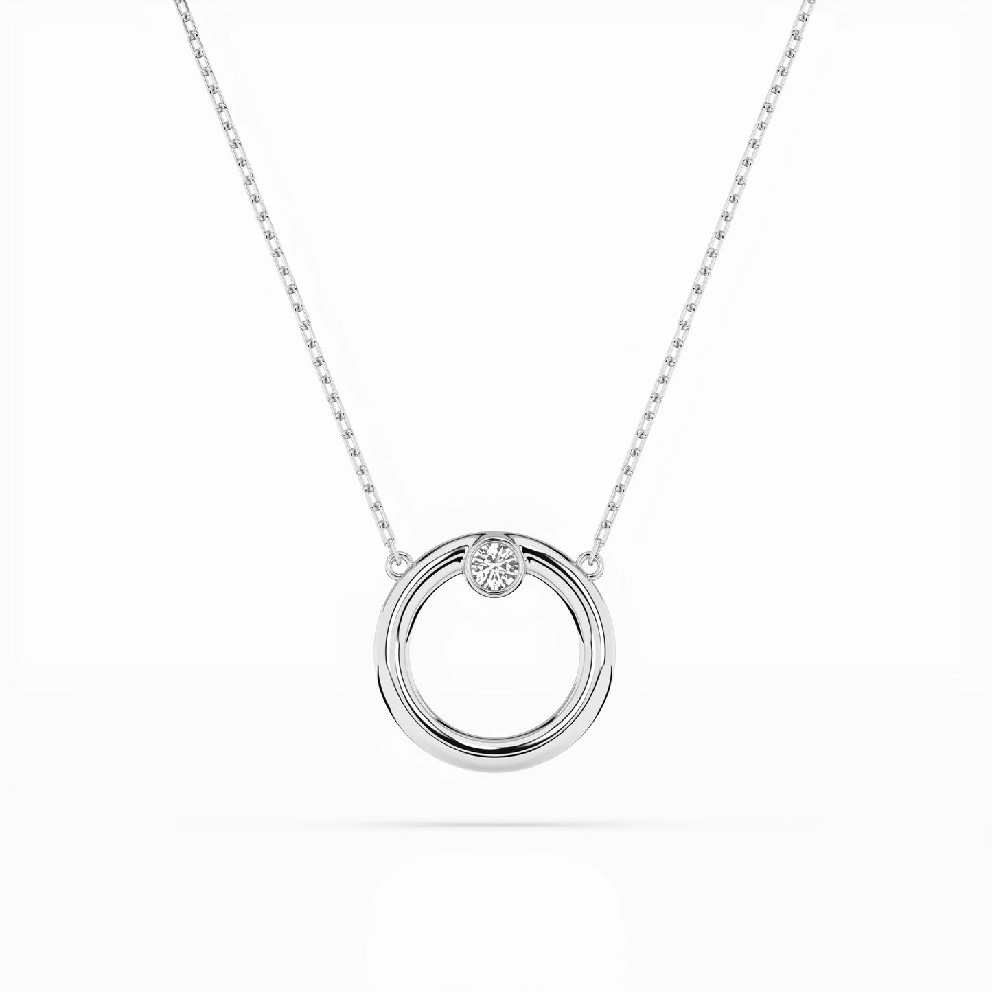 Minimalismus-Halskette (Rund), 0.03 ct — 104-10056