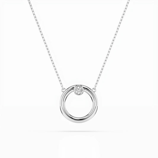 Minimalismus-Halskette (Rund), 0.03 ct — 104-10056