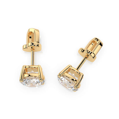 Solitär-Schmetterling-Ohrringe (Rund), 2.0 ct — 102-10012/1(6.5)