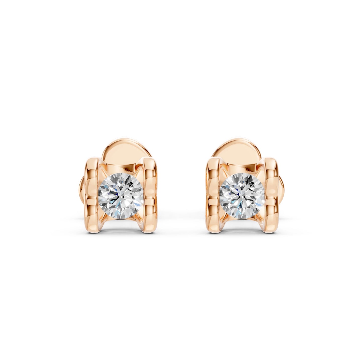 Solitär-Schmetterling-Ohrringe (Rund), 0.2 ct — 102-10013/2(3.0)