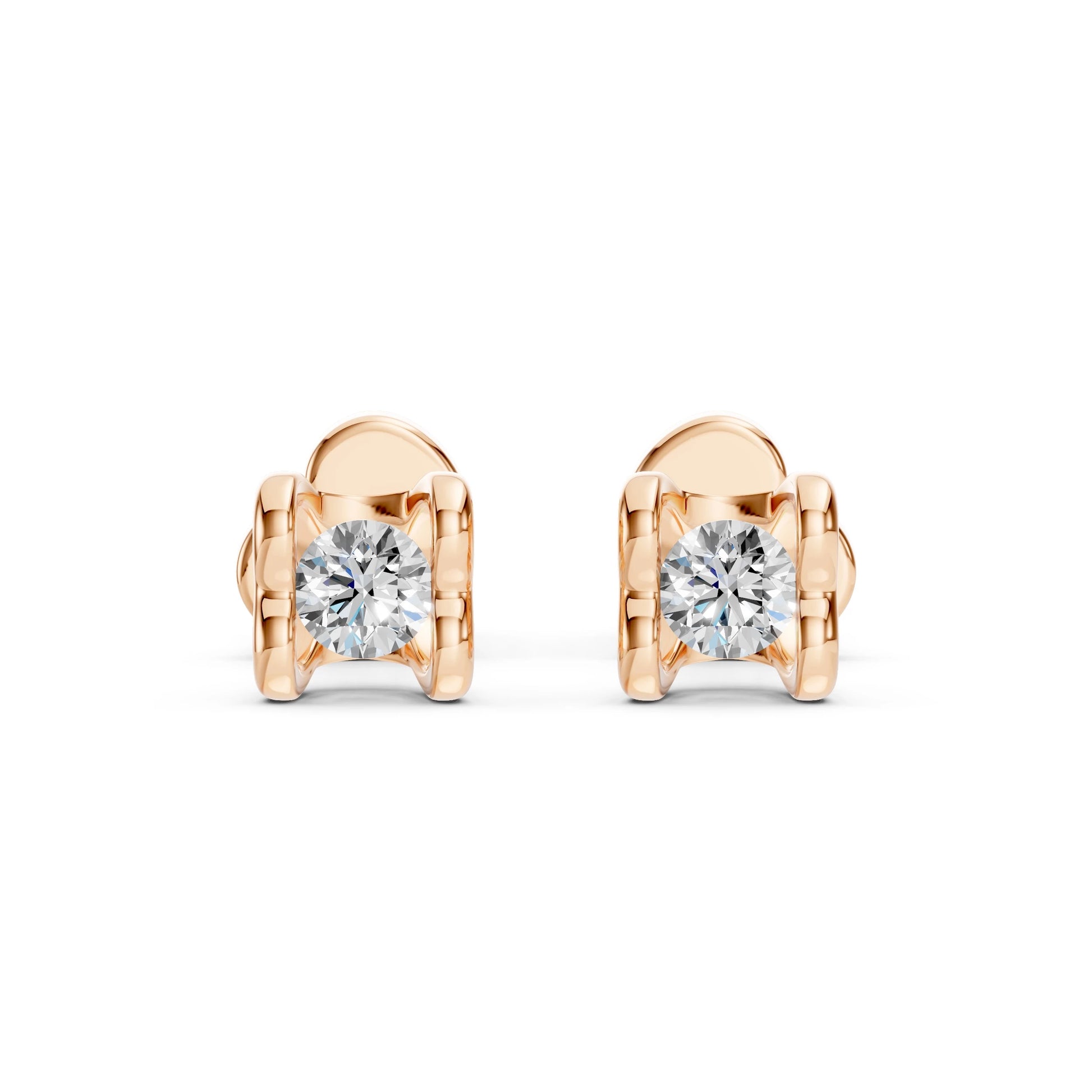 Solitär-Schmetterling-Ohrringe (Rund), 0.2 ct — 102-10013/2(3.0)