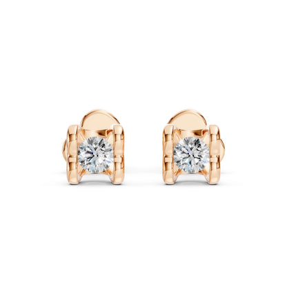 Solitär-Schmetterling-Ohrringe (Rund), 0.2 ct — 102-10013/2(3.0)